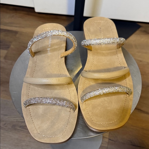 Madden Girl Shoes - Madden Girl Tan Sandals with Rhinestone Straps